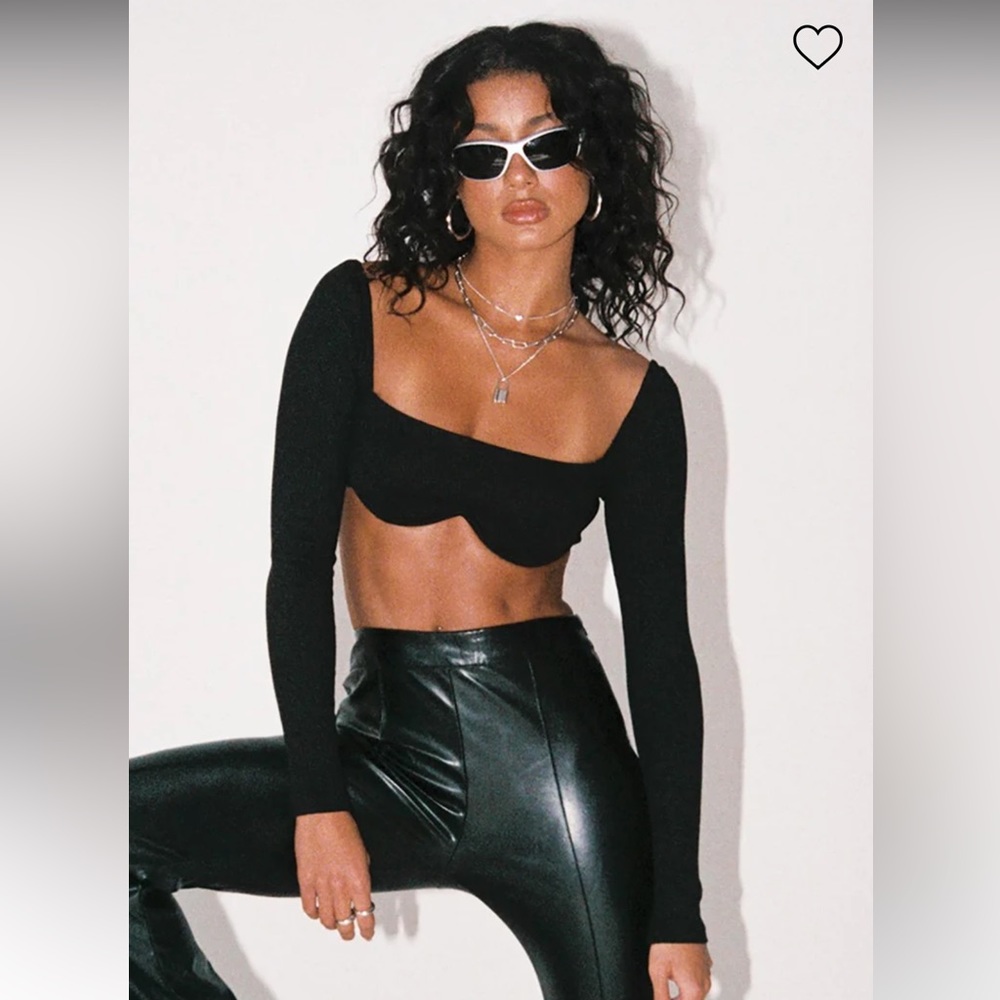 Princess Polly Black Crop Top